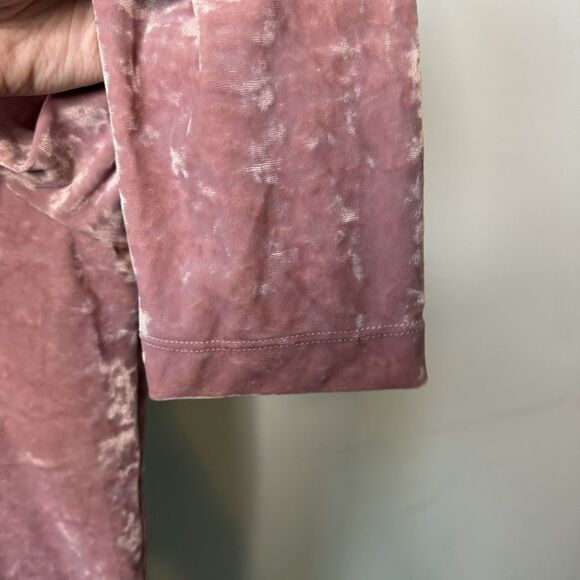 J. Jill Pink Crushed Velvet Long Sleeve V-Neck Top Size 2X - Picture 3 of 6